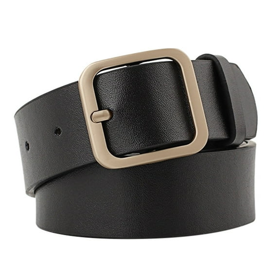 Clearance! Baberdicy New Ladies Belt Square Buckle Fashion Trend Wild Decorative Belt Black