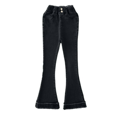 

Tollder Girl High Elastic Waist Flare Leg Pants Casual Long Bell Bottom Jeans Trousers Girls Sweatsuits Size Girls Gymnastics