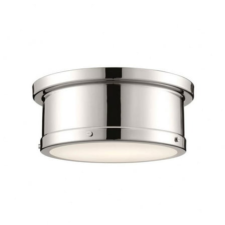 2 Light Flush Mount in Traditional Style-5.75 inches Tall and 14.25 inches Wide-Polished Nickel Finish Bailey Street Home 147-Bel-4964840