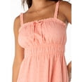 thumbnail image 4 of Celebrity Pink Women's Spaghettit Strap Eyelet Babydoll Dress, Sizes XS-XXXL, 4 of 7