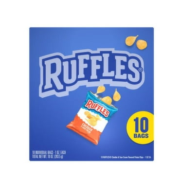 Ruffles Potato Chips Cheddar & Sour Cream 1 Oz, 10 Count( pack of 1 )