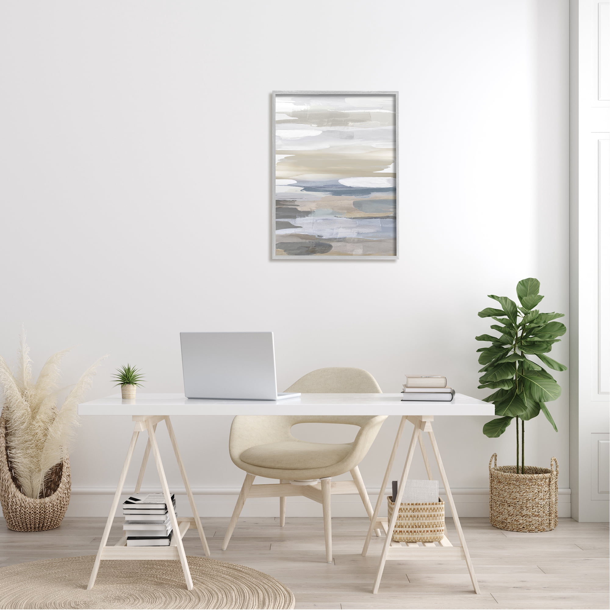 Stupell Industries Earthy Abstract Painterly Modern Neutral Tones Framed Wall Art, 24 x 30, Design by Jackie Hanson