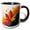 Black/White, variant on 3drose, Orange Maple Leaf, Curvy Colorful Waves. Allegory of Autumn, Gift, 11oz Magic Transforming Mug