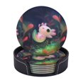 thumbnail image 1 of Posavasos de cuero de 6 piezas, posavasos de axolotl para bebidas, posavasos para tazas, regalo de inauguración de la casa, ideal para la decoración del hogar, 1 of 7