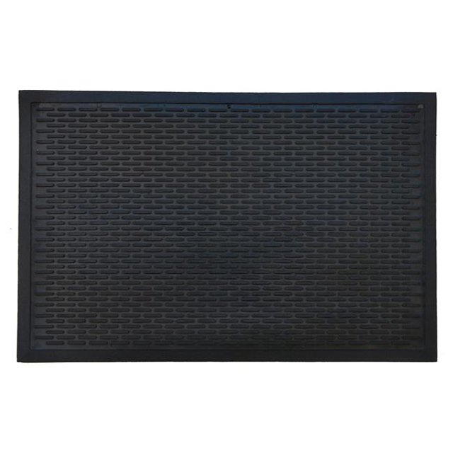 Calloway Mills 153482234 22 x 34 in. Rubber Ridge Scraper Rectangular Doormat, Black
