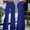 Blue, variant on MORTTIC Women's Transparent Mesh Patchwork High Waist Pants With Elegant Cross Detail, Solid Color Fashion Trousers