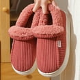 thumbnail image 5 of Daznico Unisex Winter Slippers - Plush Closed-Back House Shoes with Non- Sole, Warm Indoor Comfort,Color:Watermelon Red,Size:7, 5 of 8