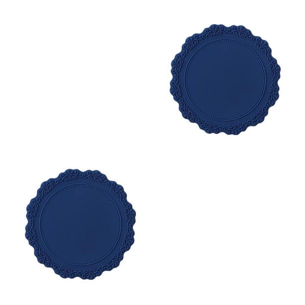 Inteprter Mantel Individual de silicona antideslizante para de comedor, hogar, restaurante, cocina, decoración de , regalo de inauguración de azul 2Conjunto