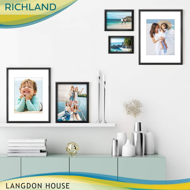 Langdon House 11x14 Gold Picture Frames w/ Mat for 8x10 Photo