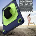 thumbnail image 5 of Dteck Shoulder Strap Case for Samsung Galaxy Tab A 8.0" SM-T290 T295 (2019 Released) 8-inch,Shockproof Armor Rubber Hybrid 3-Layer Protection Back Cover without Screen Protector,Olivine+Navy, 5 of 6