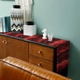 thumbnail image 3 of Red Ombre Table Runner Cotton Linen 36 Inch Holiday Dresser Scarves, Abstract Art Moire Ocean Waves Tablerunner for Kitchen Coffee Dining Bedroom Home Living Room Dinner Scarf Décor 13''x36'', 3 of 9