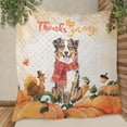 thumbnail image 3 of Happy Thanksgiving Australian Shepherd with Turkey Pumpkins Autumn Vibes Quilt Blanket Aussie Dog Lover Gifts Cozy Comforter Throw Blanket - 12018, 3 of 5