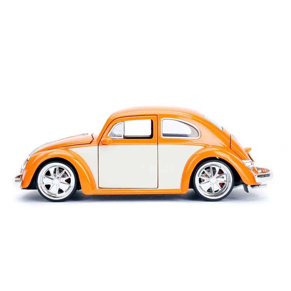 1959 Volkswagen Beetle Orange and Cream Bigtime Kustoms 1/24