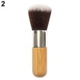 thumbnail image 4 of Flmtop Round Flat Top Bamboo Handle Foundation Powder Brush Cosmetic Makeup Beauty Tool, 4 of 6
