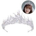 thumbnail image 3 of EeaseMX Corona barroca de aleación con diamantes de imitación, tocado vintage, tiara nupcial, accesorio para el cabello, tocado de boda (blanco), 3 of 7