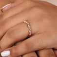 thumbnail image 3 of Blue Sapphire & Pink Sapphire Alternate Ring, Dainty Stackable Ring, September Birthstone Ring, Sri Lankan Pink Gemstone Ring, 3 of 3