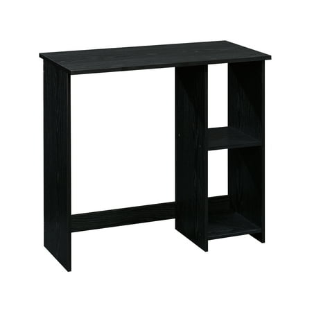 Mainstays Small Space Writing Desk with 2 Shelves  True Black Oak Finish