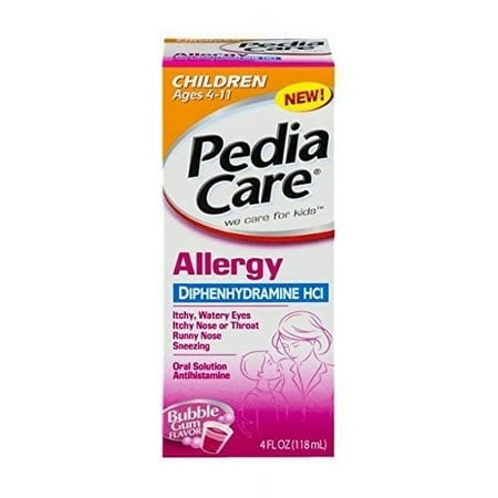 6 Pack PediaCare Children's Allergy Liquid Bubble Gum 4 oz Each