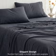 thumbnail image 3 of U by Bedsure Twin Sheets Set, 3 Pieces Dorm Deep Pockets Cooling Soft Polyester Microfiber Bed Sheets Set, Dark Gray, 3 of 12