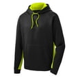 thumbnail image 5 of Sport-Tek Sport Wick Fleece Colorblock Hooded Pullover-XS (Black/ Safety Yellow), 5 of 6