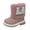 Boots16-Pink, variant on Toddler Girls Fuzzy Bear Snow Boots Fleece Lined Side Zipper Warm Winter Shoes