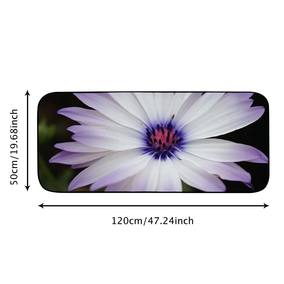 Heduofu Decorative Door Mat, Door Mat with Non-Slip Rubber Backing, Easy Cleaning, Traps Dirt, Rug for Entry, Patio, Garage - Daisy White Flower Plant Nature Flowers Green 19.68*47.24 in