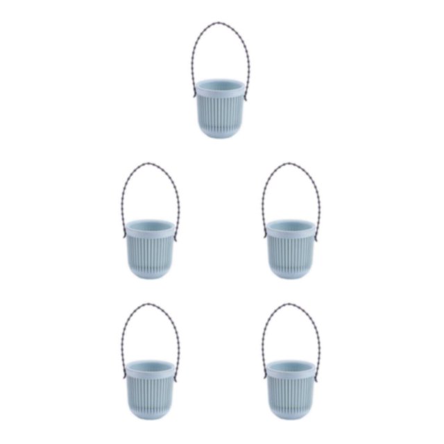Maytalsory Wall-Mounted Japanese Style Planter Dual Layer For Better Water Absorption Outer Layer Keeps Water Draining Functional Blue 8.7*9.5*20.5cm 5PCS