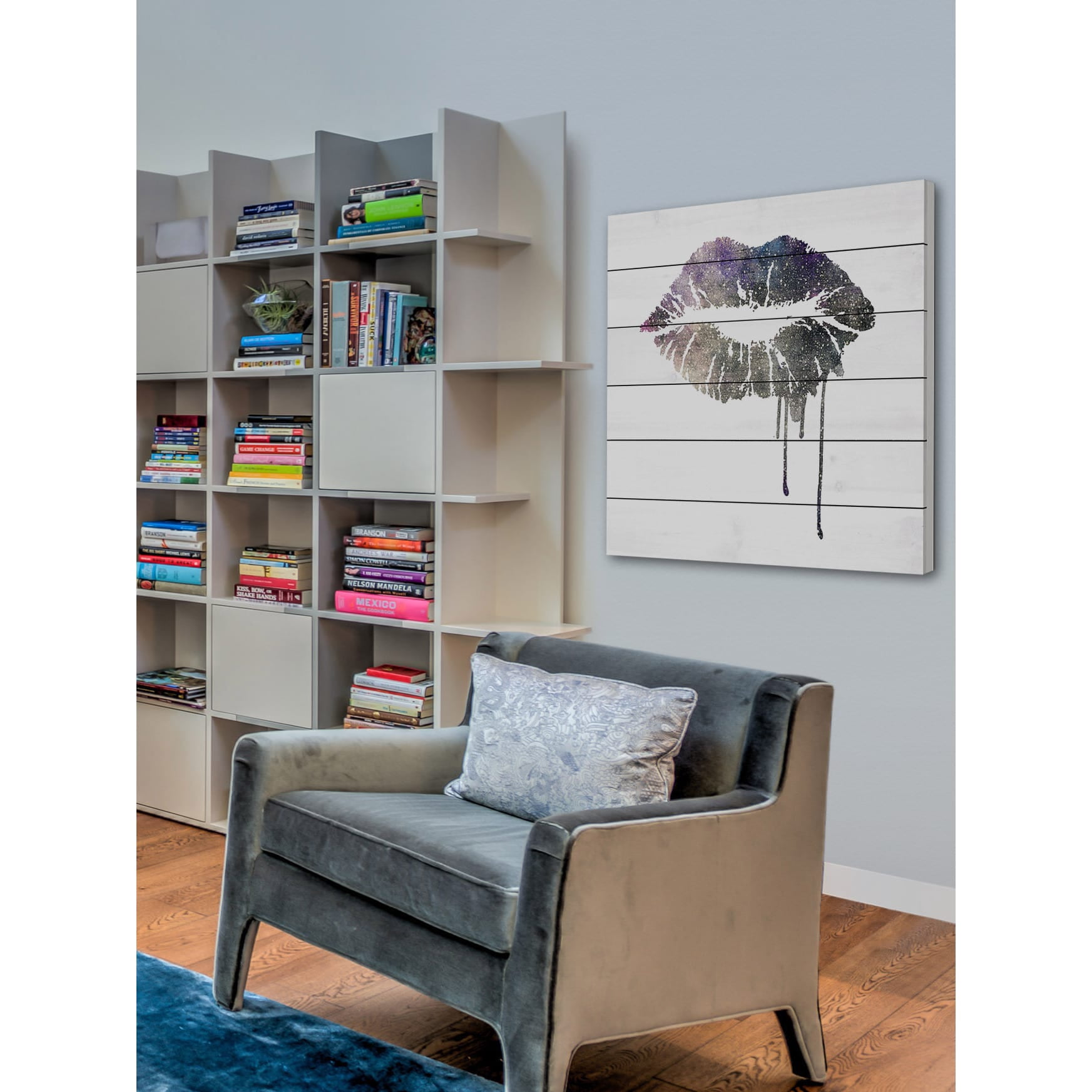 Marmont Hill 'Lips Dripping' by Diana Alcala Painting Print on White Wood