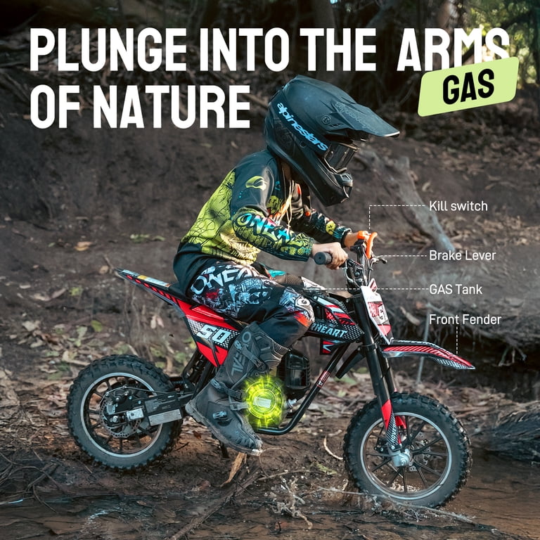 希少カラー 291295=HOMME カウハイド シングルライダース グリーン Hoverheart Gas Dirt Bike DB4S004 50cc 4-Stroke Gas Powered Mini