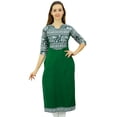 thumbnail image 4 of Phagun Women's Cotton Designer Kurta Green Tunic Ethnic 3/4 Sleeve Kurta-26, 4 of 9