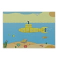 thumbnail image 1 of Yellow Submarine Cutting Board, Cartoon Under Sea Adventure Jellyfish Treasure Chest Seagull Fish, Decorative Tempered Glass Cutting and Serving Board, Small Size, Blue Yellow Beige, by Ambesonne, 1 of 1