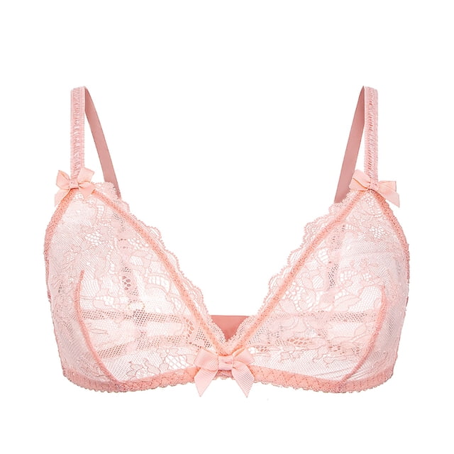 Sous-vêtements pour Femmes en Maille Transparente Lingerie Broderie Soutien-Gorge et String et Bas