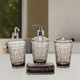 thumbnail image 1 of 4x Dispensador de jabón, soporte para cepillo de dientes, artículos esenciales para apartamentos, moderno, juego de accesorios de baño, vaso para enju gris, 1 of 8