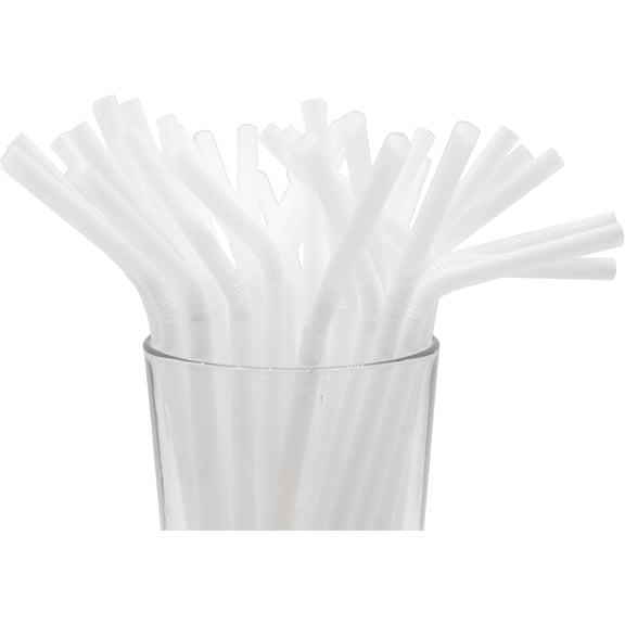 Flexible Disposable Plastic Drinking Straws, 8.25 in, 250 Count – White