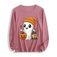 thumbnail image 2 of Cmfcve Women's Halloween Town Sweatshirt Vintage Printed Sports Shirts Long Sleeve Spooky Season Pullover Blouse, 2 of 7