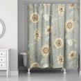 thumbnail image 2 of Creative Products Sunflower Pattern on Green 71x74 Shower Curtain, 2 of 2