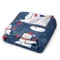 thumbnail image 4 of Snowman Christmas Blanket, Winter Holiday Snowflake Throw, Festive Red Bow Fleece Blanket for Christmas Home Decor Gift 50x40, 4 of 6