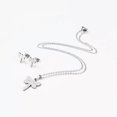 thumbnail image 2 of EOEMY Stainless Steel Set Pendant Necklace Earrings Lobster Dragonfly Silver 17" A448-Default, 2 of 5