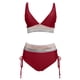 thumbnail image 3 of WILLBEST conjunto de Bikini de Cintura Alta para Mujer, Traje de Baño de Dos Piezas con Cordón y Bloques de Color, 3 of 4