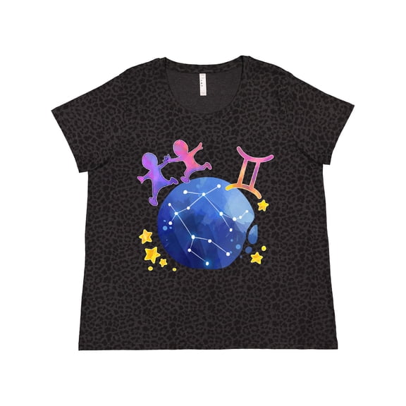 Inktastic Gemini Constellation Zodiac Sign Illustration Women's Plus Size T-Shirt