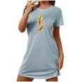 thumbnail image 2 of Mefallenssiah Chemise de Nuit Courte Surdimensionnée pour Femmes Mode Imprimé Poitrine Manches Courtes, 2 of 7