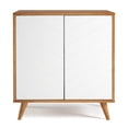 thumbnail image 4 of Manor Park Boho Chevron Door Accent Cabinet, White / Caramel, 4 of 4