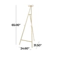 thumbnail image 4 of DecMode 25" x 65" Gold Metal Tall Adjustable Floor 3 Tier Easel with Bow Top, 1-Piece, 4 of 12