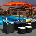 thumbnail image 4 of Costway 15Ft Patio Double-Sided LED Market Umbrella Crank Solar Powered Orange, 4 of 10