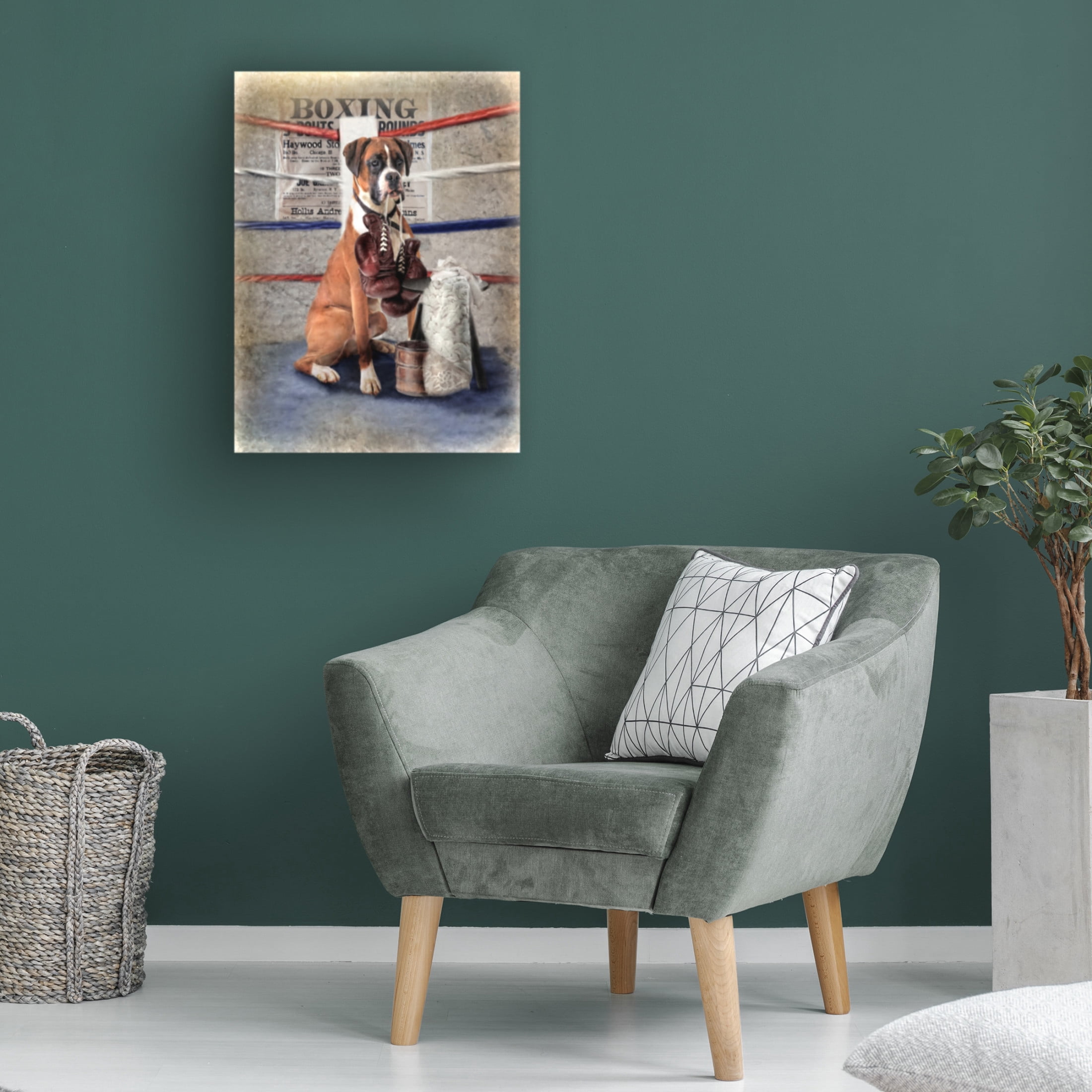 Canvas Wall Art - Trudi Simmonds 'The Boxer' Wall Art for Living Room, Bedroom, or Office Décor by Trademark Fine Art - 24 x 32 Inches
