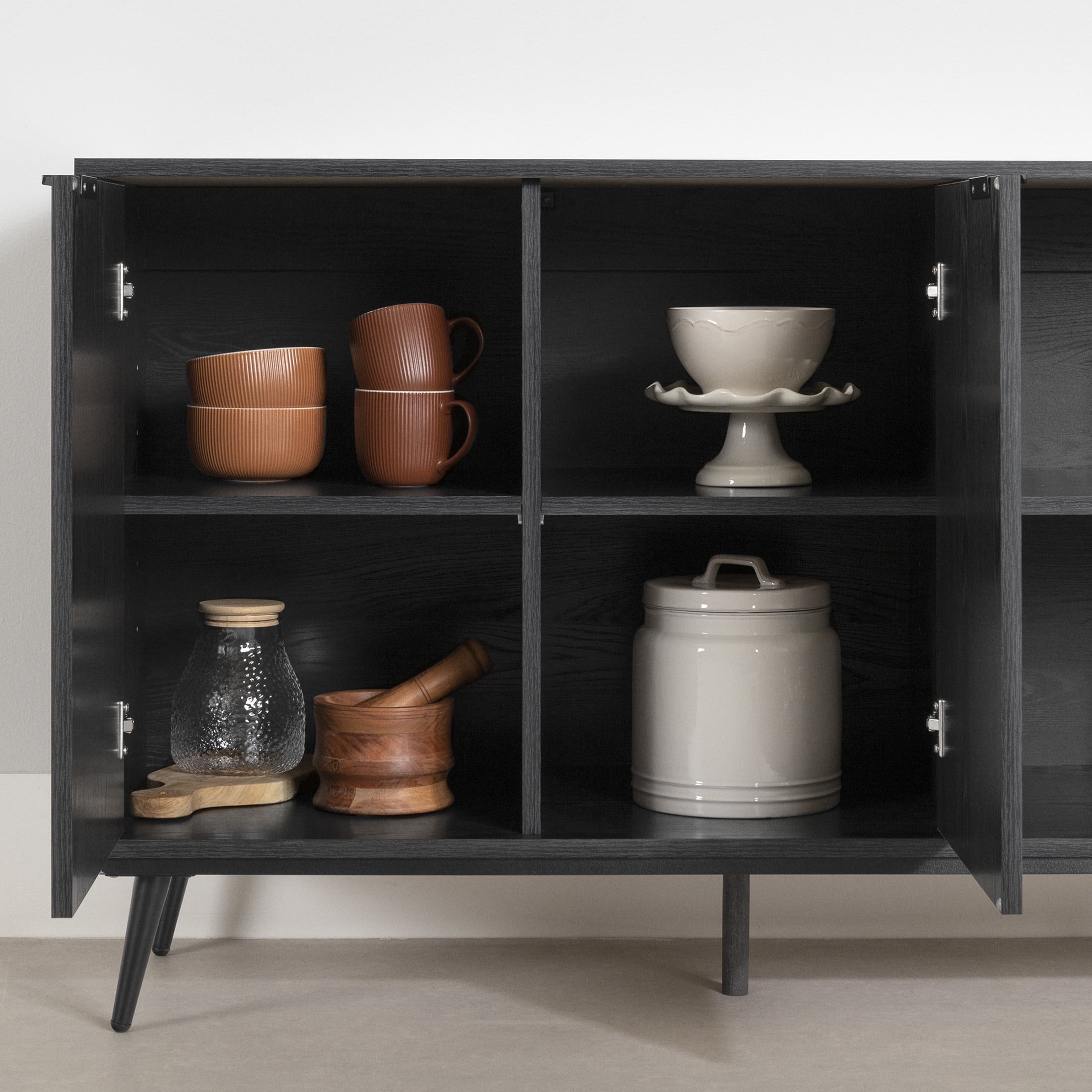 South Shore Mezzy, Contemporary Sideboard,  Black