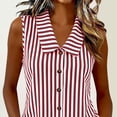 thumbnail image 5 of Dvprdro Womens Cotton Striped Top Collared Sleeveless Button Front Loose Fit Summer Casual Shirt, 5 of 8