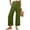 #03Army Green, variant on Wide Leg Pants for Women Casual Palazzo Pants Beach Vacation Elastic High Waisted Flowy Trousers Cropped Pant with Pockets White S