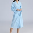 Women Mid Length Robes Kimono Bathrobe Lightweight Soft Sleepwear V