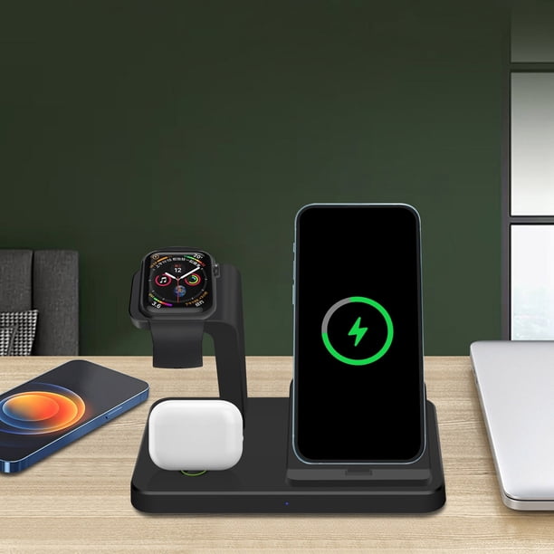 Cargador inalámbrico de reloj de 3 en 1 para teléfonos móviles